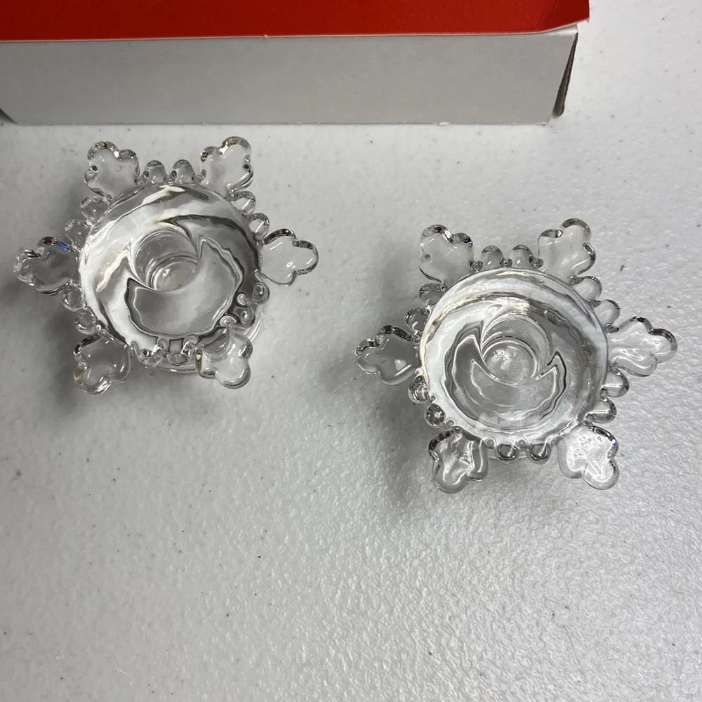 Williams-Sonoma Snowflake Taper Candle Holders
